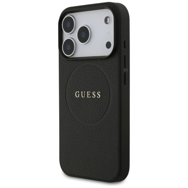 Guess Grained Ring MagSafe case for iPhone 17 Pro - blackeng