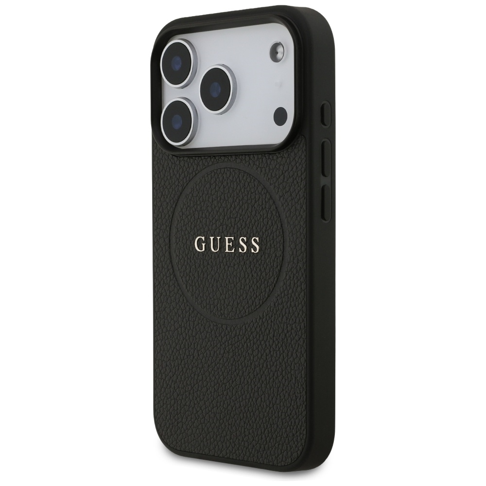 Guess Grained Ring MagSafe case for iPhone 17 Pro - blackeng