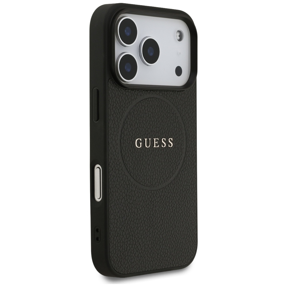 Guess Grained Ring MagSafe case for iPhone 17 Pro - blackeng