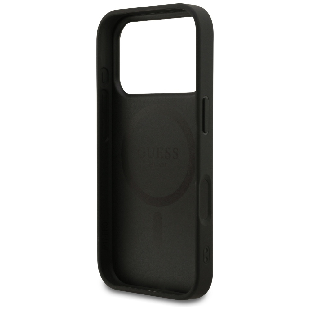 Guess Grained Ring MagSafe case for iPhone 17 Pro - blackeng