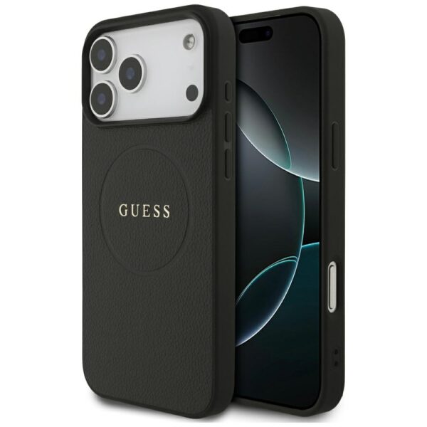 Guess Grained Ring MagSafe case for iPhone 17 Pro Max - blackeng