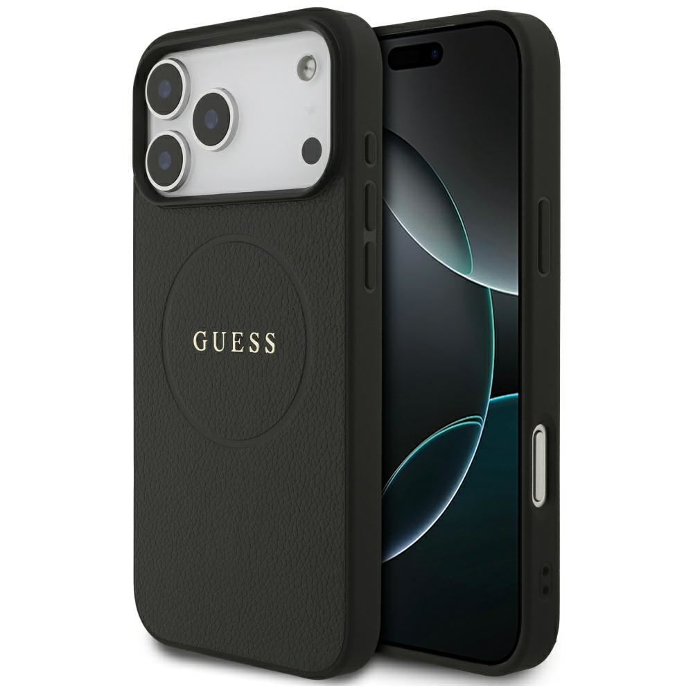 Guess Grained Ring MagSafe case for iPhone 17 Pro Max - blackeng