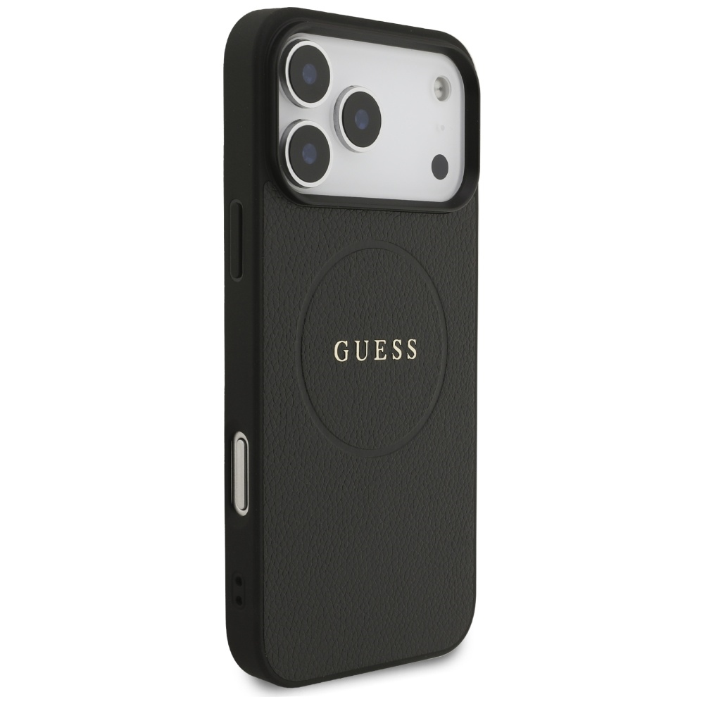 Guess Grained Ring MagSafe case for iPhone 17 Pro Max - blackeng