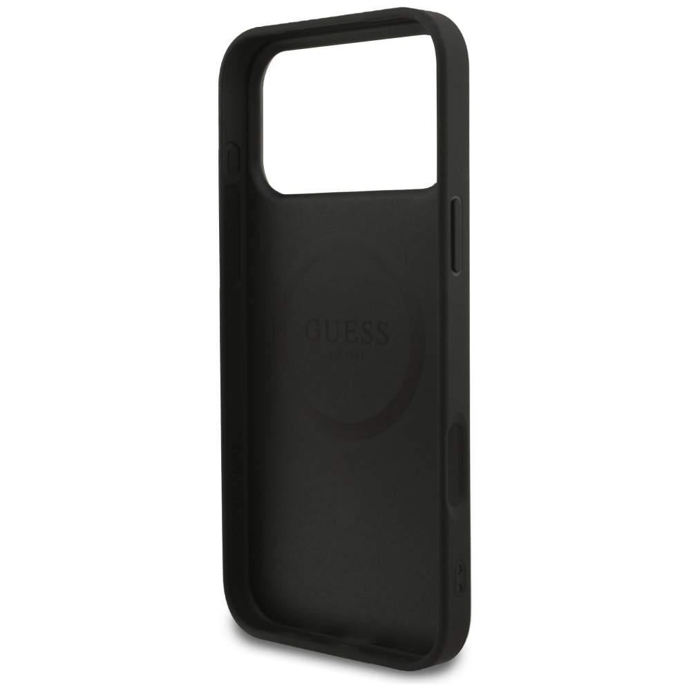 Guess Grained Ring MagSafe case for iPhone 17 Pro Max - blackeng