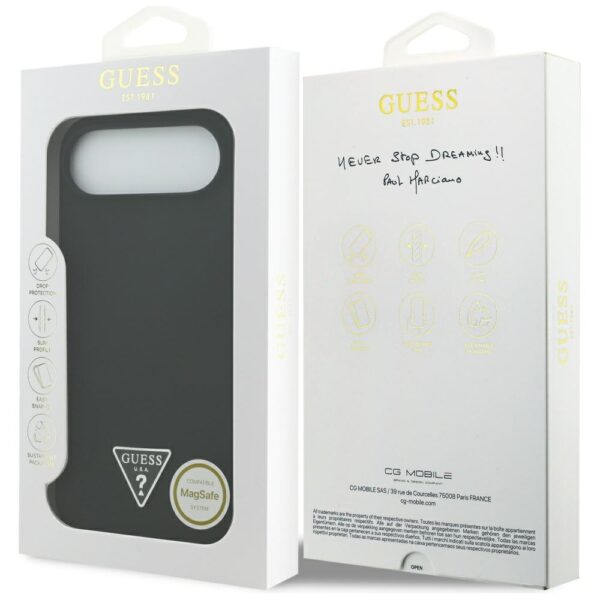 Guess Silicone Triangle Logo MagSafe Case for iPhone 17 Air - Blackeng