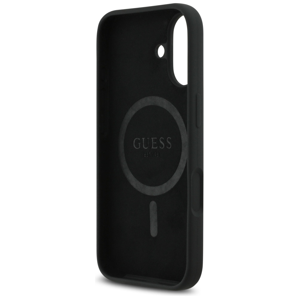 Guess Silicone Triangle Logo MagSafe Case for iPhone 17 - Blackeng