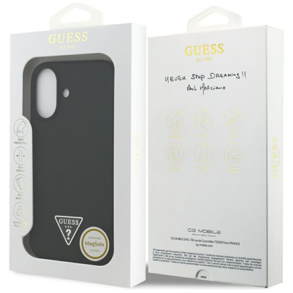 Guess Silicone Triangle Logo MagSafe Case for iPhone 17 - Blackeng