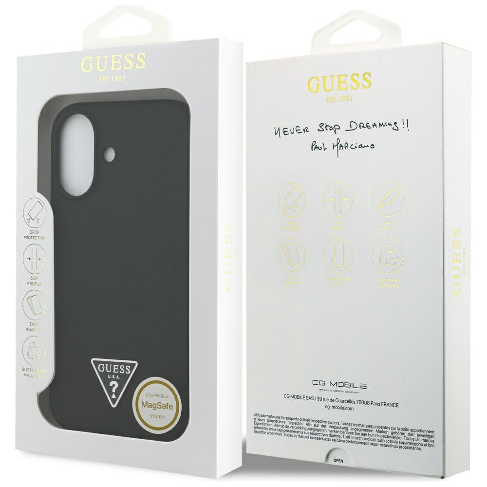 Guess Silicone Triangle Logo MagSafe Case for iPhone 17 - Blackeng