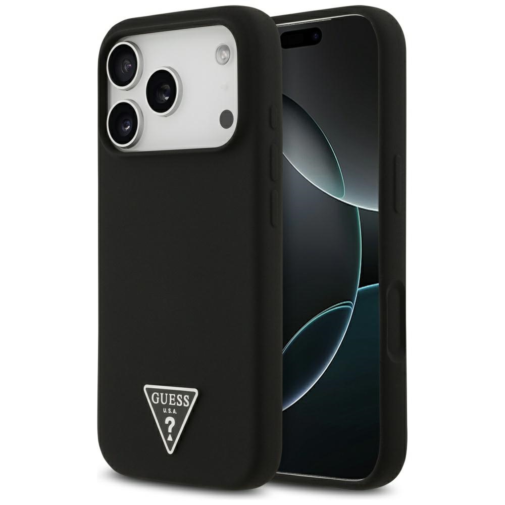Guess Silicone Triangle Logo MagSafe Case for iPhone 17 Pro - Blackeng