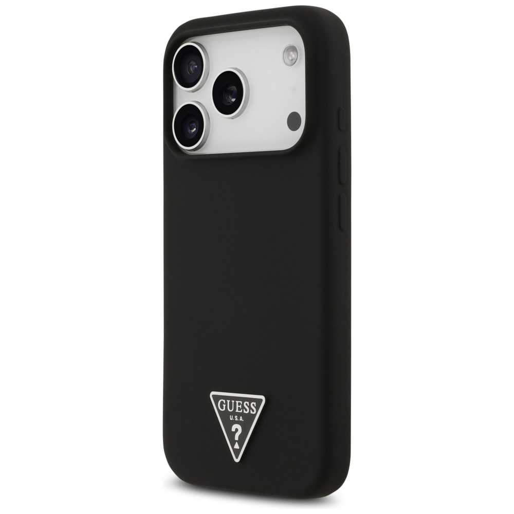 Guess Silicone Triangle Logo MagSafe Case for iPhone 17 Pro - Blackeng