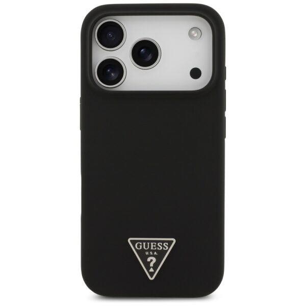 Guess Silicone Triangle Logo MagSafe Case for iPhone 17 Pro - Blackeng