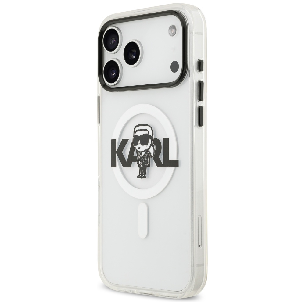 Karl Lagerfeld IML Karl Sketch Logo MagSafe Case for iPhone 17 Pro Max - Transparenteng