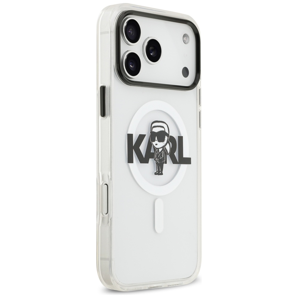 Karl Lagerfeld IML Karl Sketch Logo MagSafe Case for iPhone 17 Pro Max - Transparenteng