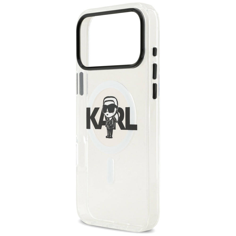 Karl Lagerfeld IML Karl Sketch Logo MagSafe Case for iPhone 17 Pro Max - Transparenteng