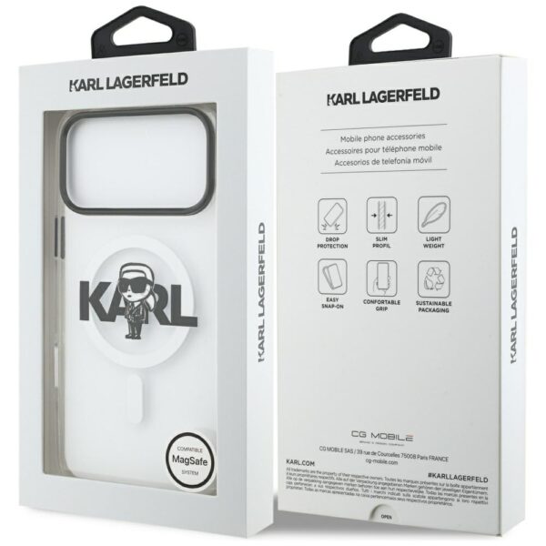 Karl Lagerfeld IML Karl Sketch Logo MagSafe Case for iPhone 17 Pro Max - Transparenteng