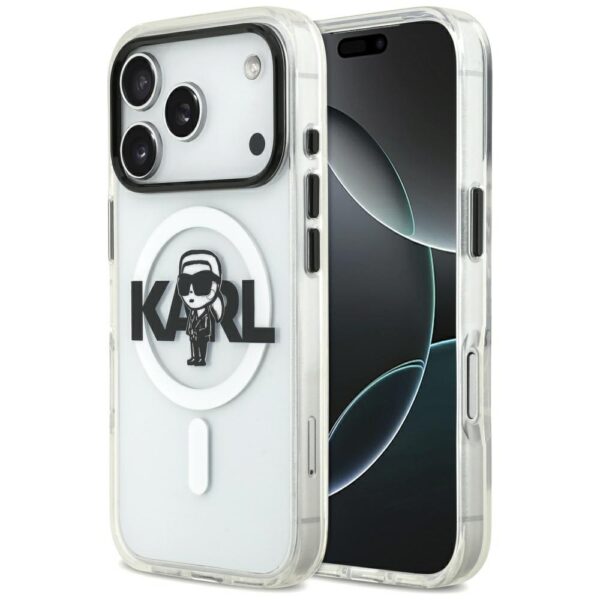 Karl Lagerfeld IML Karl Sketch Logo MagSafe Case for iPhone 17 Pro - Transparenteng