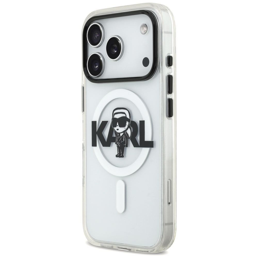 Karl Lagerfeld IML Karl Sketch Logo MagSafe Case for iPhone 17 Pro - Transparenteng
