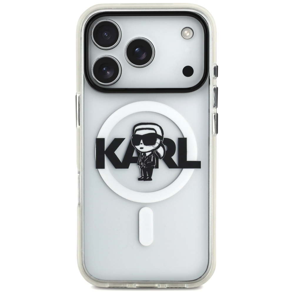 Karl Lagerfeld IML Karl Sketch Logo MagSafe Case for iPhone 17 Pro - Transparenteng