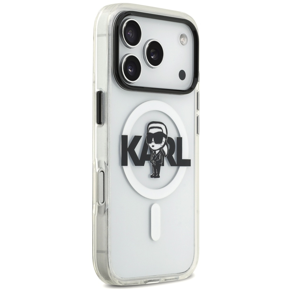 Karl Lagerfeld IML Karl Sketch Logo MagSafe Case for iPhone 17 Pro - Transparenteng