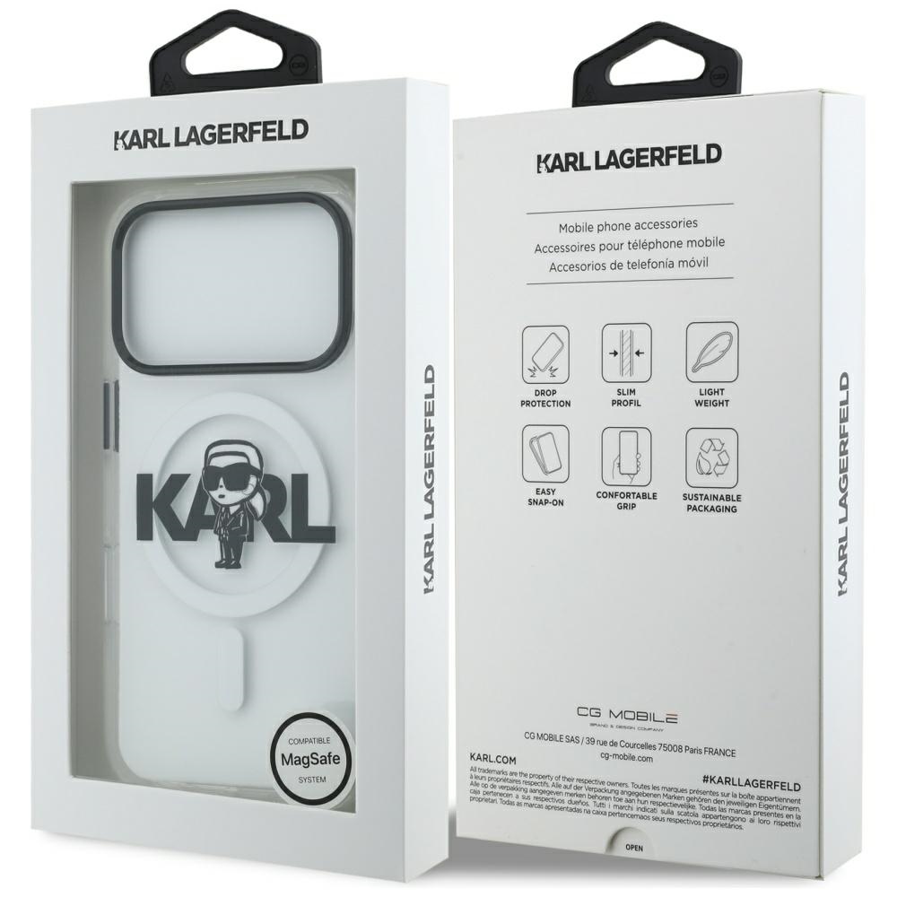 Karl Lagerfeld IML Karl Sketch Logo MagSafe Case for iPhone 17 Pro - Transparenteng