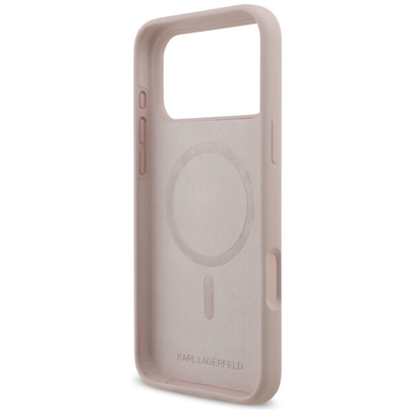 Karl Lagerfeld Silicone Karl&Choupette Ring MagSafe Case for iPhone 17 Pro Max - Pinkeng