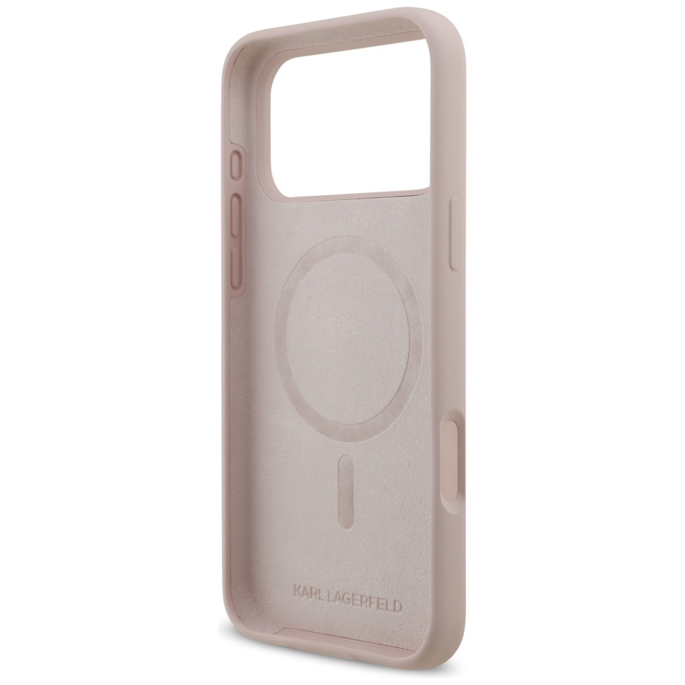 Karl Lagerfeld Silicone Karl&Choupette Ring MagSafe Case for iPhone 17 Pro Max - Pinkeng