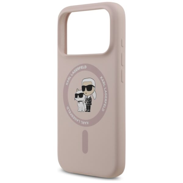 Karl Lagerfeld Silicone Karl&Choupette Ring MagSafe Case for iPhone 17 Pro - Pinkeng