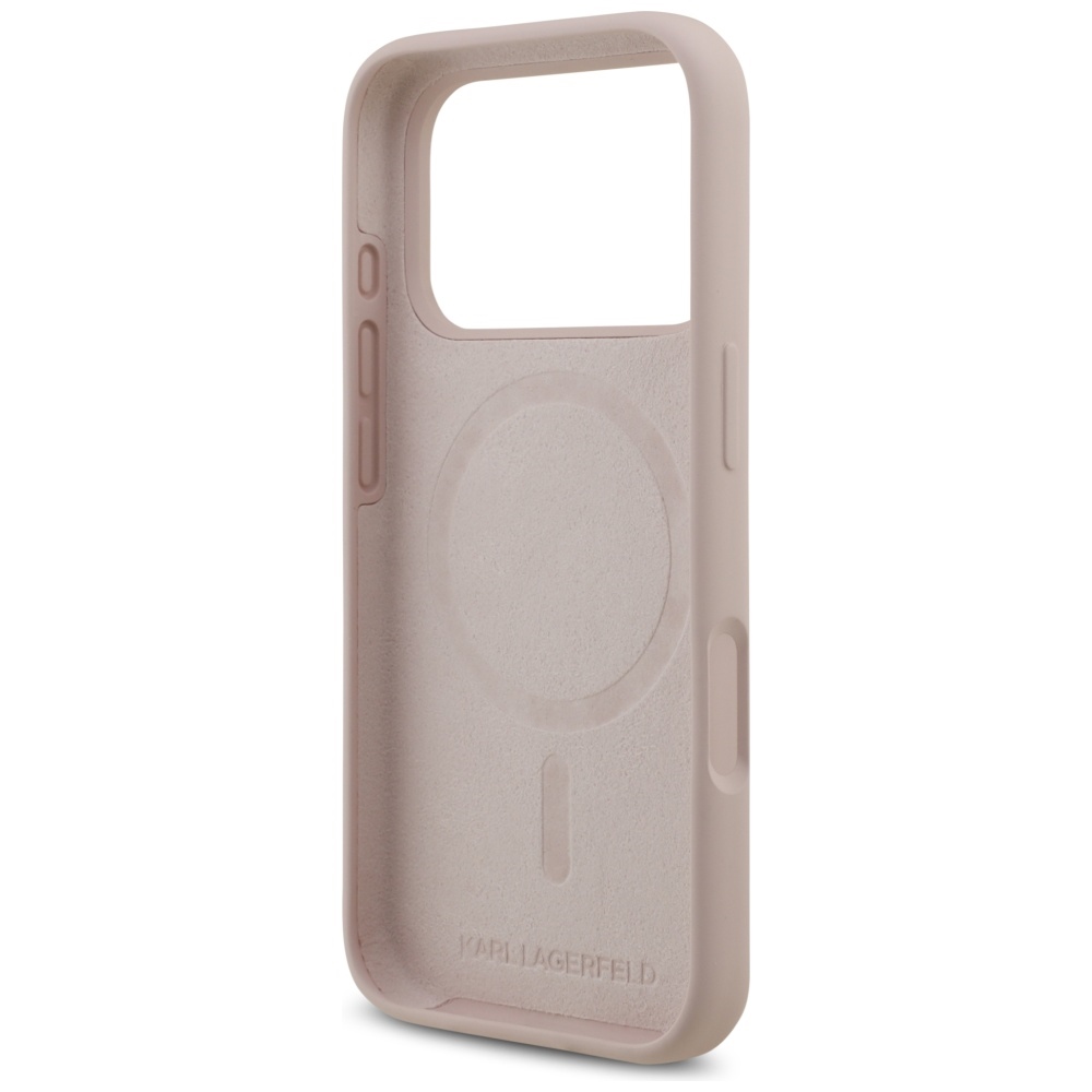 Karl Lagerfeld Silicone Karl&Choupette Ring MagSafe Case for iPhone 17 Pro - Pinkeng