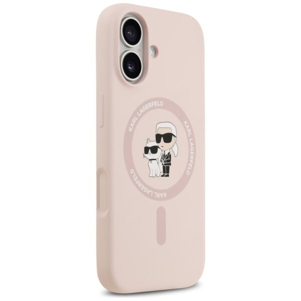 Karl Lagerfeld Silicone Karl&Choupette Ring MagSafe Case for iPhone 17 - Pinkeng