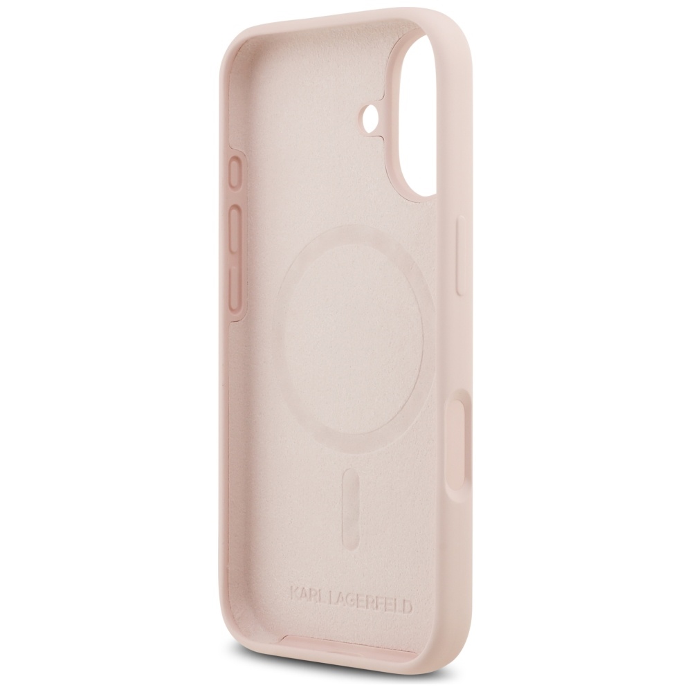 Karl Lagerfeld Silicone Karl&Choupette Ring MagSafe Case for iPhone 17 - Pinkeng