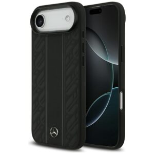 Mercedes Leather Laurel Leaves Stripes MagSafe Case for iPhone 17 Air - Blackeng