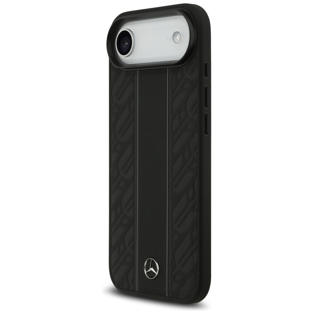 Mercedes Leather Laurel Leaves Stripes MagSafe Case for iPhone 17 Air - Blackeng