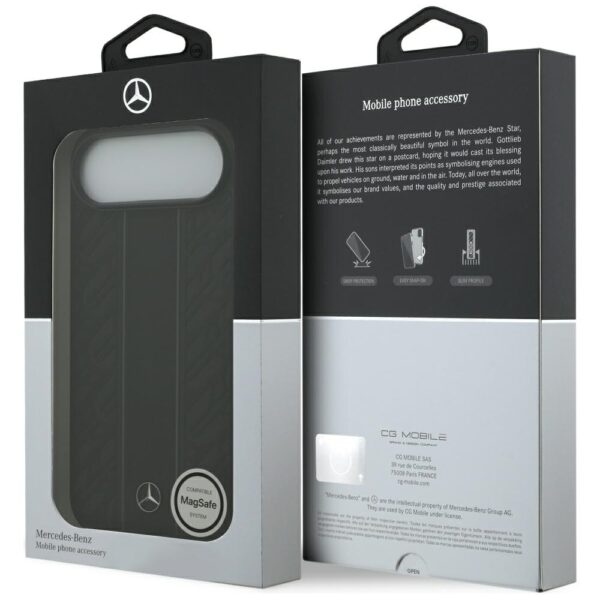 Mercedes Leather Laurel Leaves Stripes MagSafe Case for iPhone 17 Air - Blackeng