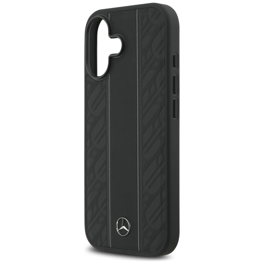 Mercedes Leather Laurel Leaves Stripes MagSafe Case for iPhone 17 - Blackeng