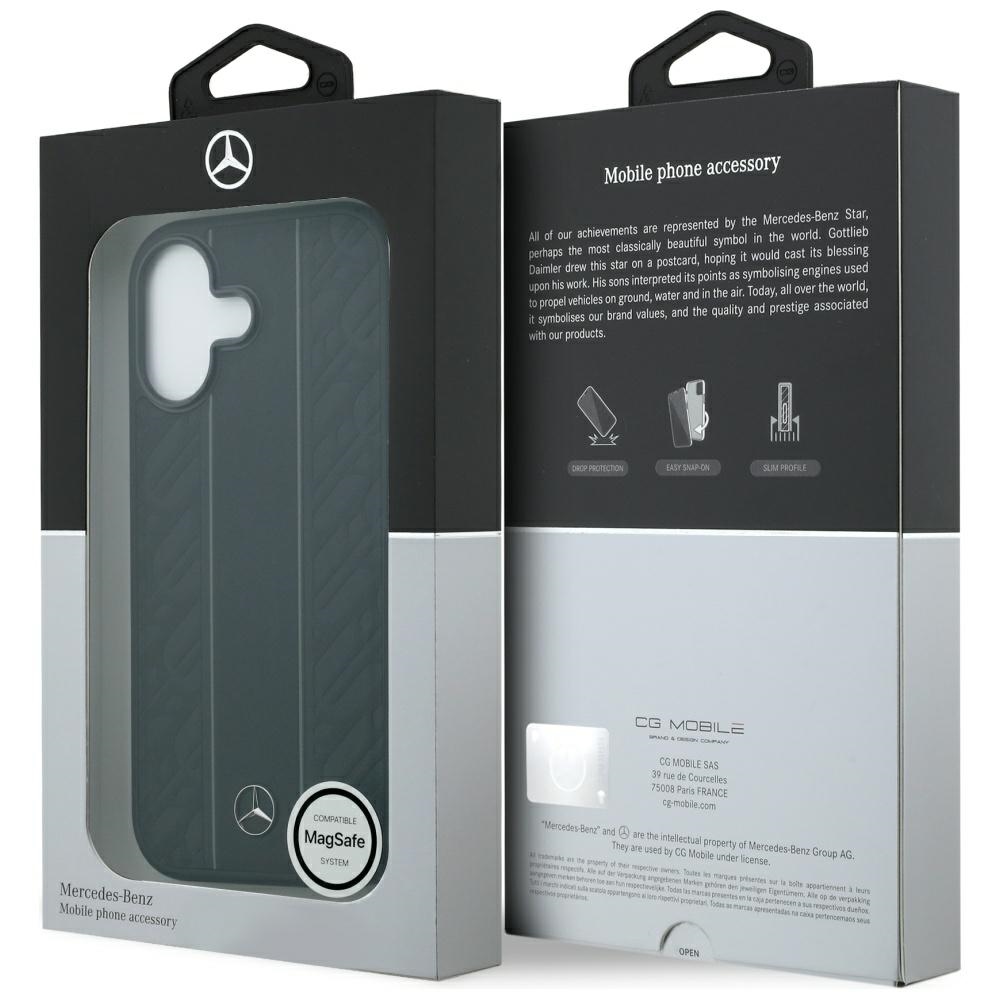 Mercedes Leather Laurel Leaves Stripes MagSafe Case for iPhone 17 - Blackeng