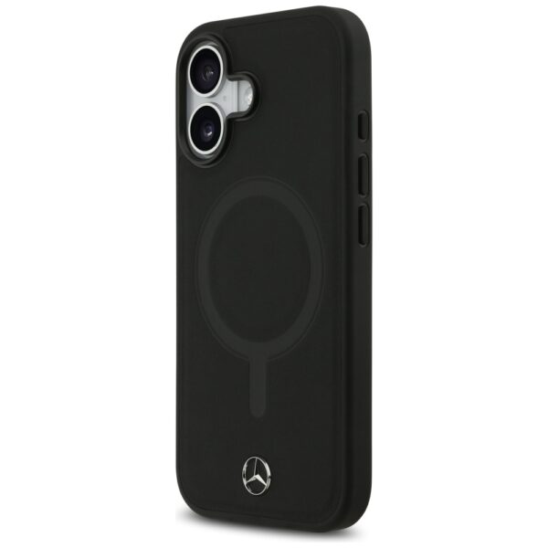Mercedes Plain Smooth Leather MagSafe case for iPhone 17 - blackeng