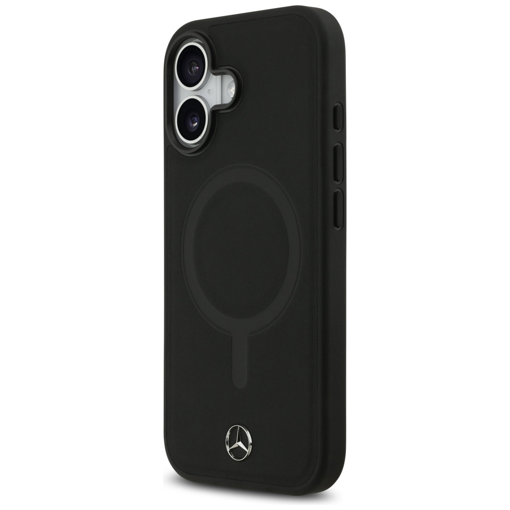 Mercedes Plain Smooth Leather MagSafe case for iPhone 17 - blackeng
