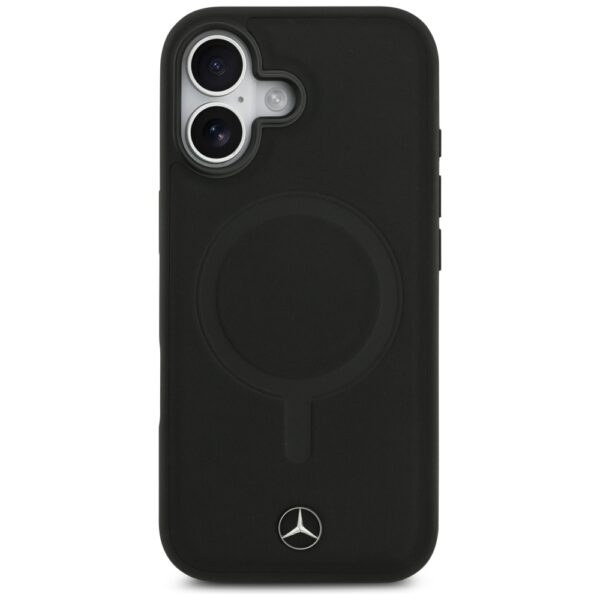 Mercedes Plain Smooth Leather MagSafe case for iPhone 17 - blackeng