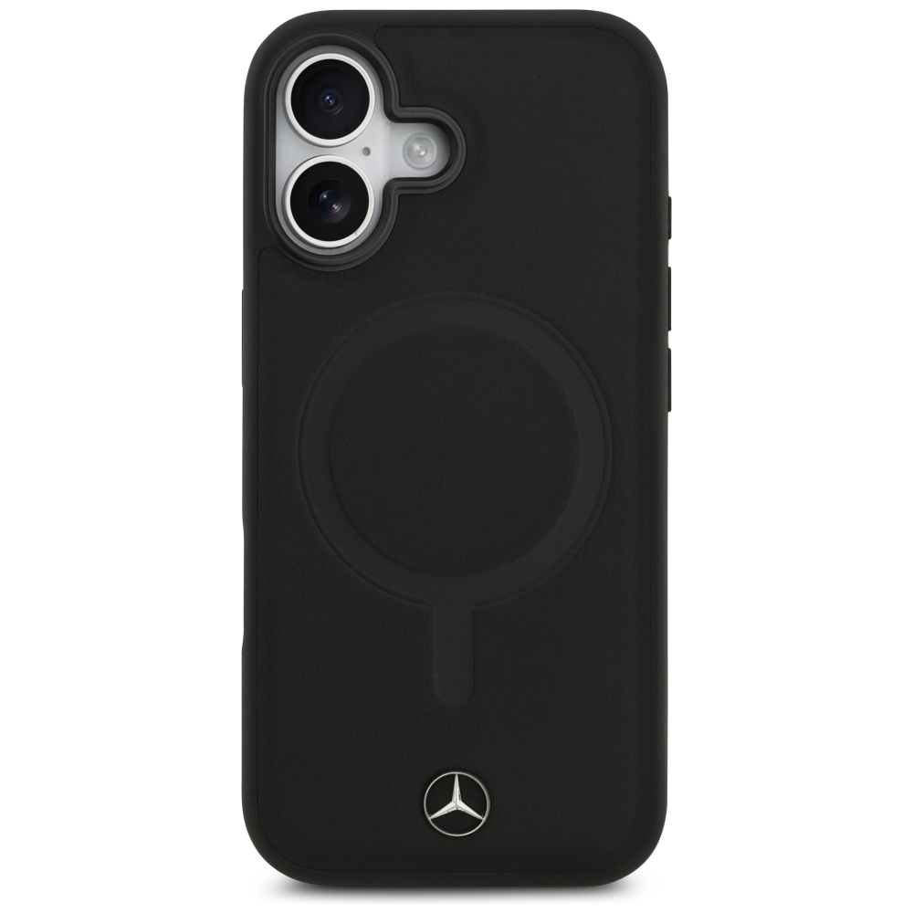 Mercedes Plain Smooth Leather MagSafe case for iPhone 17 - blackeng