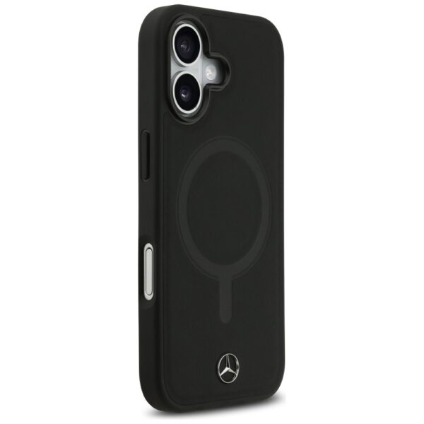 Mercedes Plain Smooth Leather MagSafe case for iPhone 17 - blackeng