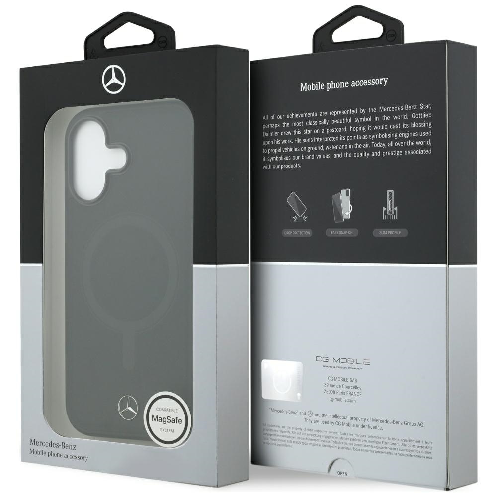 Mercedes Plain Smooth Leather MagSafe case for iPhone 17 - blackeng