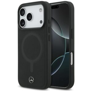 Mercedes Plain Smooth Leather MagSafe Case for iPhone 17 Pro - Blackeng