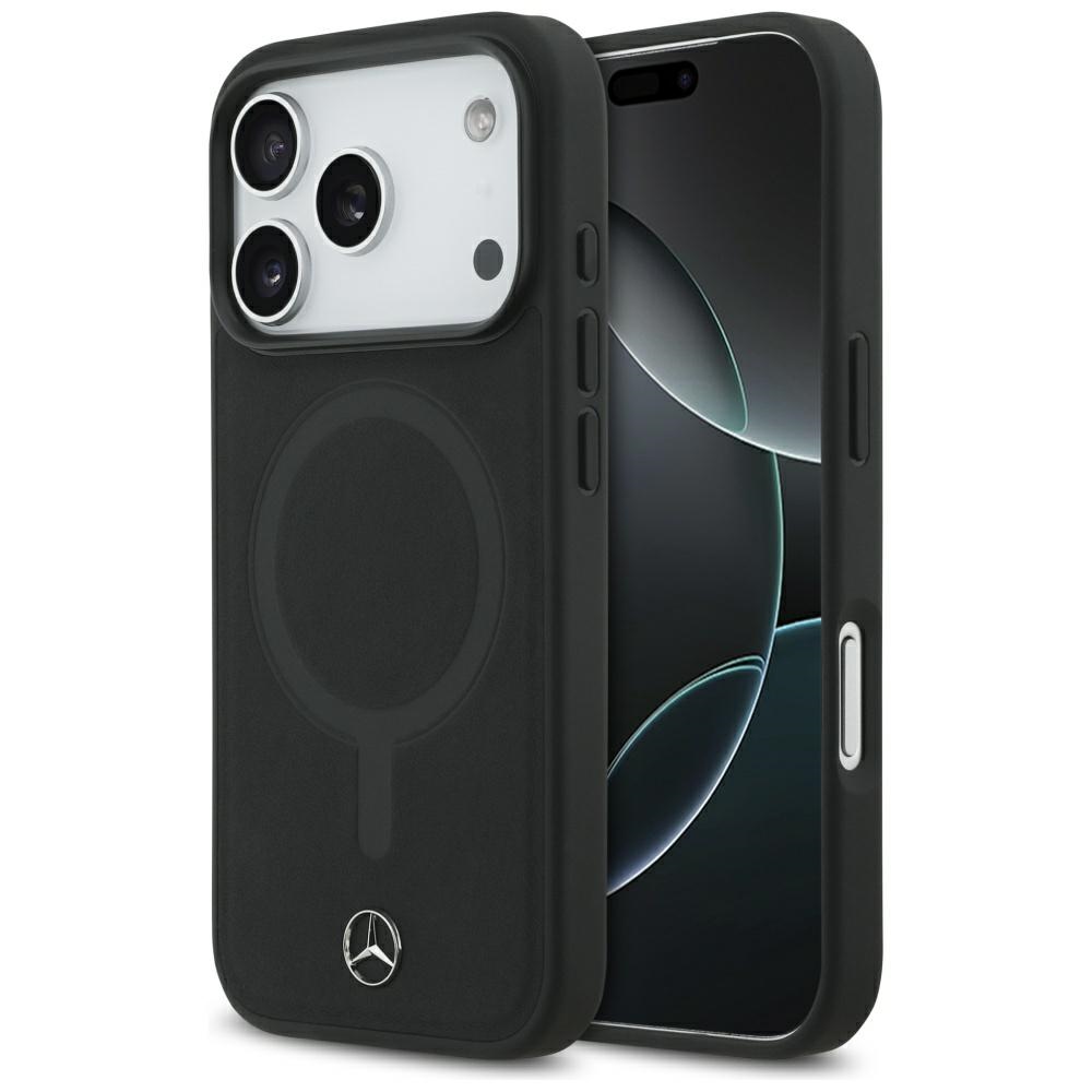 Mercedes Plain Smooth Leather MagSafe Case for iPhone 17 Pro - Blackeng