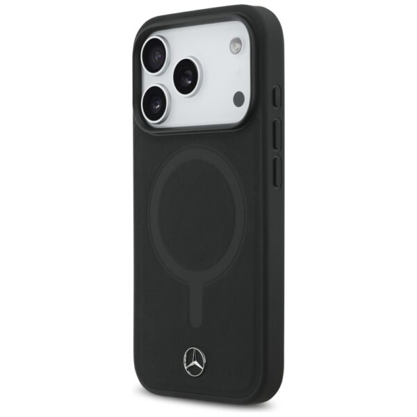 Mercedes Plain Smooth Leather MagSafe Case for iPhone 17 Pro - Blackeng