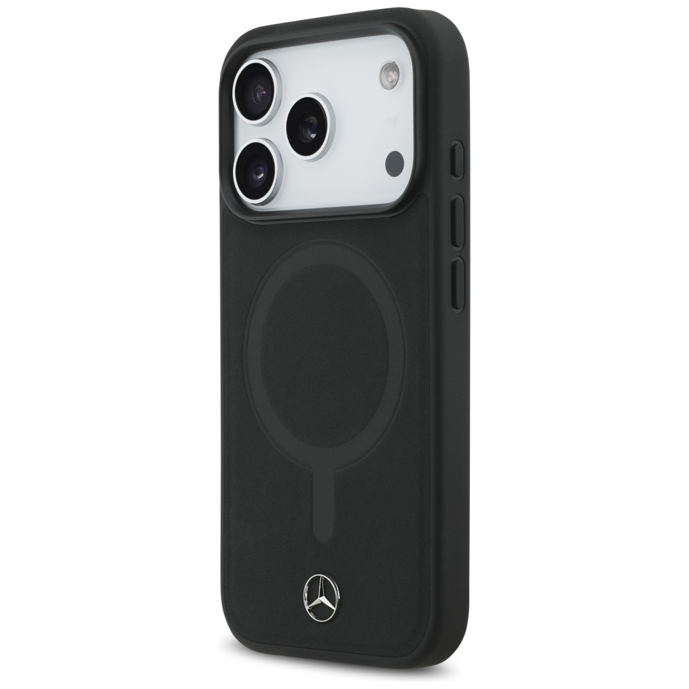 Mercedes Plain Smooth Leather MagSafe Case for iPhone 17 Pro - Blackeng