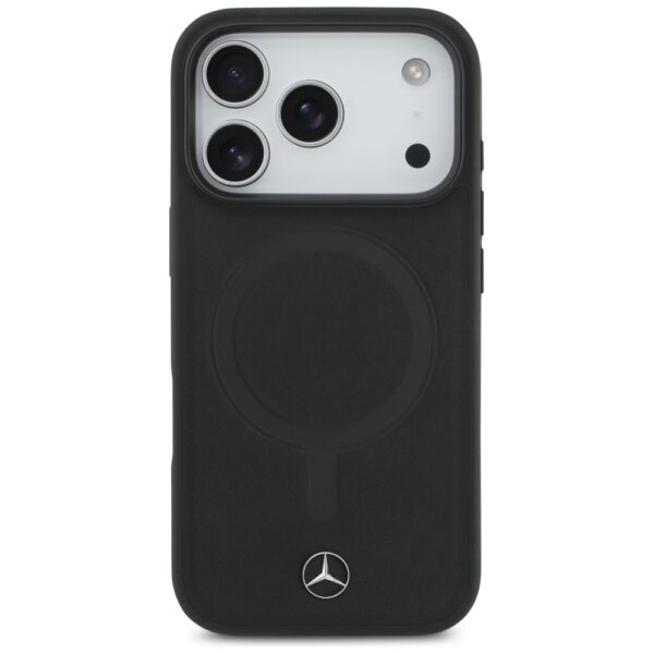Mercedes Plain Smooth Leather MagSafe Case for iPhone 17 Pro - Blackeng