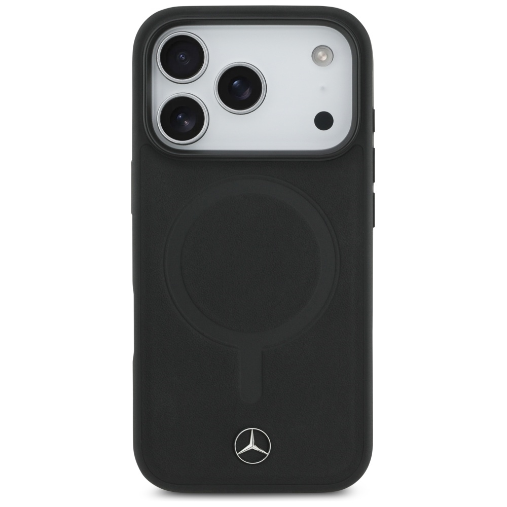 Mercedes Plain Smooth Leather MagSafe Case for iPhone 17 Pro - Blackeng