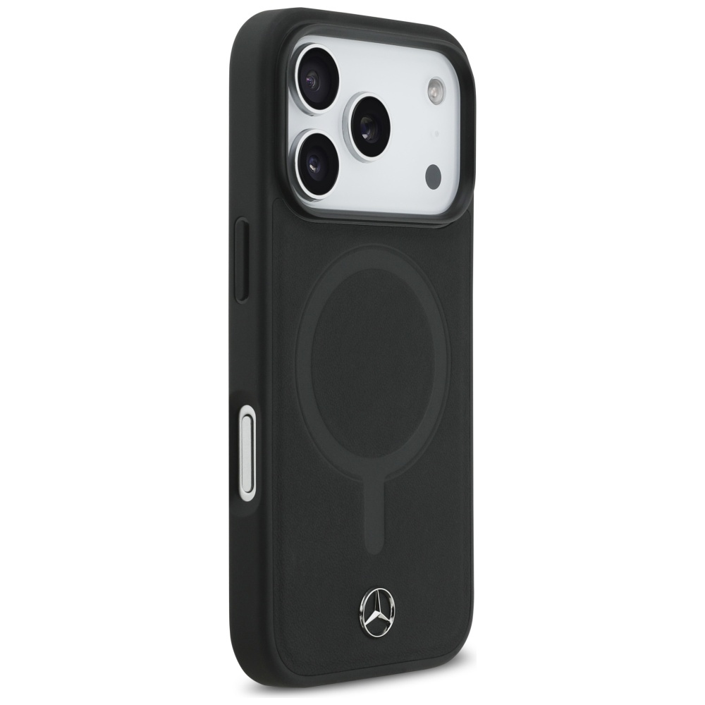 Mercedes Plain Smooth Leather MagSafe Case for iPhone 17 Pro - Blackeng