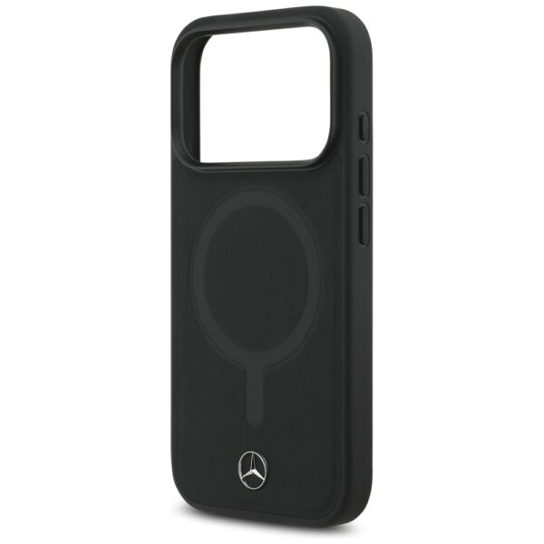 Mercedes Plain Smooth Leather MagSafe Case for iPhone 17 Pro - Blackeng