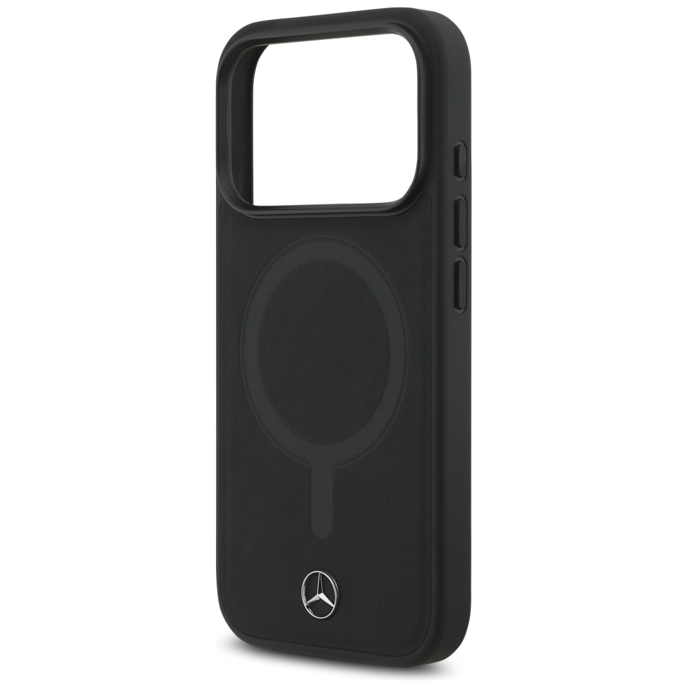 Mercedes Plain Smooth Leather MagSafe Case for iPhone 17 Pro - Blackeng